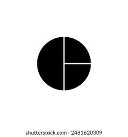 Pie chart icon. sign design on white backround.