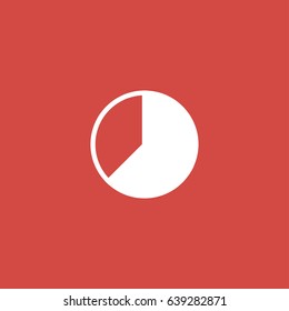 pie chart icon. sign design. red background