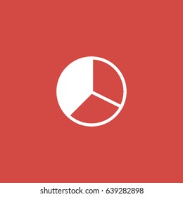 pie chart icon. sign design. red background