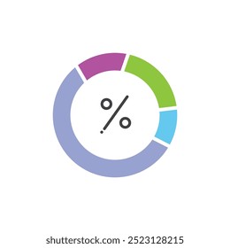 Pie chart icon sign flat design