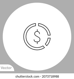 Pie chart icon sign vector,Symbol, logo illustration for web and mobile