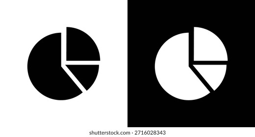 Icono de gráfico circular, pictograma de silueta. conjunto de iconos negros