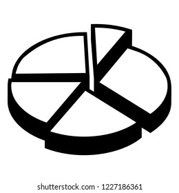 Pie chart icon. Simple illustration of pie chart vector icon for web design isolated on white background
