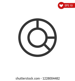 Pie chart icon, simple line vector