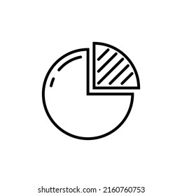 pie chart icon. simple outline pie chart vector icon. on white background.