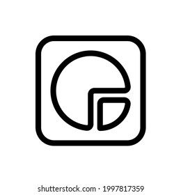 Pie chart icon with square style
