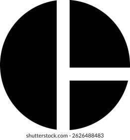 Pie chart icon for statistics.