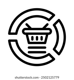 pie chart icon with style outline
