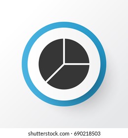 Pie Chart Icon Symbol. Premium Quality Isolated Cicrcle Graphic Element In Trendy Style.