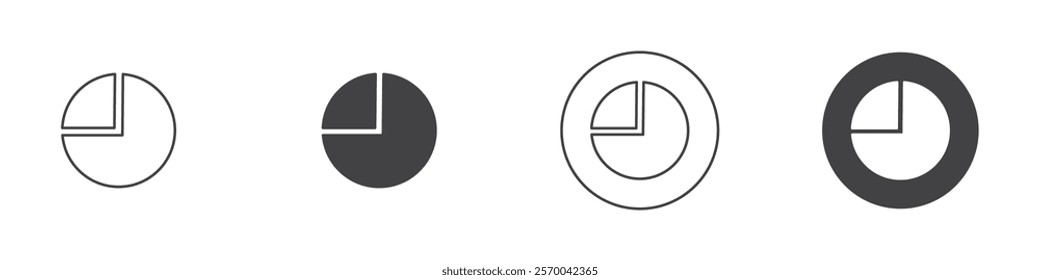 Pie chart icon Thin line art isolated
