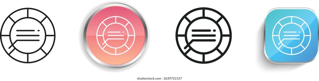 pie chart icon. Thin Linear, Regular and Button Style Design Isolated On White Background