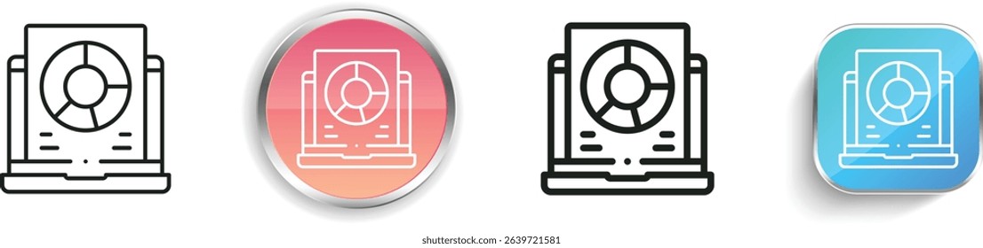 pie chart icon. Thin Linear, Regular and Button Style Design Isolated On White Background