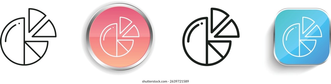 pie chart icon. Thin Linear, Regular and Button Style Design Isolated On White Background