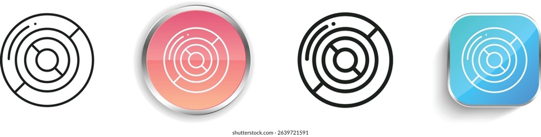 pie chart icon. Thin Linear, Regular and Button Style Design Isolated On White Background