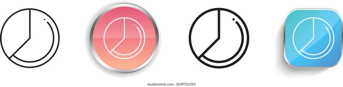 pie chart icon. Thin Linear, Regular and Button Style Design Isolated On White Background