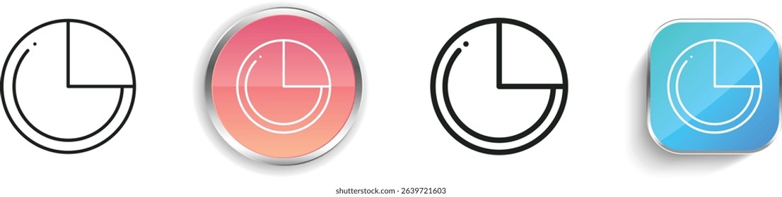 pie chart icon. Thin Linear, Regular and Button Style Design Isolated On White Background