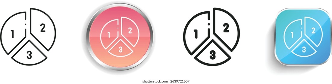 pie chart icon. Thin Linear, Regular and Button Style Design Isolated On White Background