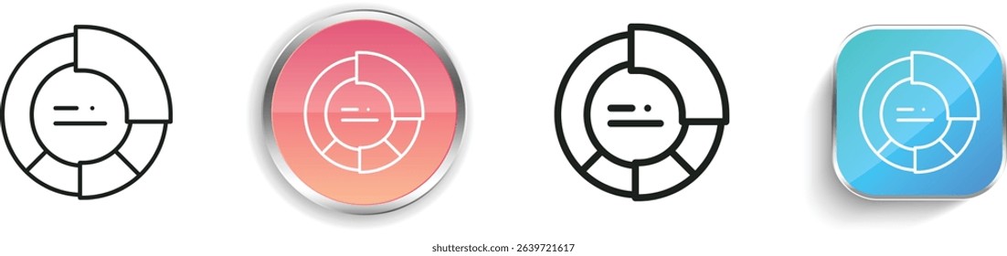 pie chart icon. Thin Linear, Regular and Button Style Design Isolated On White Background