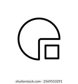 Pie chart icon Thin vector set