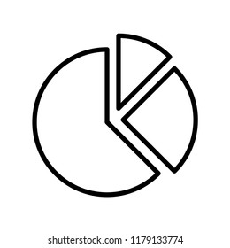 Pie chart icon in trendy flat style isolated on white background. Statistics symbol. Vector illustration.