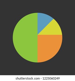 Pie Chart Icon in trendy flat style isolated on grey background.