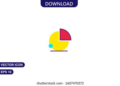 Pie chart icon in trendy flat style isolated on white background vector illustration