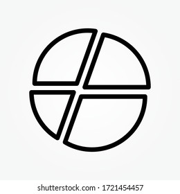 Pie Chart Icon in trendy flat style isolated on grey background. Graph symbol for your web site design, logo, app, UI. Vector illustration, EPS10.