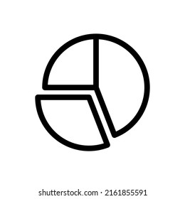 Pie Chart Icon in trendigem, flachem Stil einzeln auf grauem Hintergrund. Grafisches Symbol für Ihr Website-Design, Logo, App, Benutzeroberfläche. Vektorgrafik.