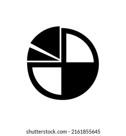 Pie Chart Icon in trendigem, flachem Stil einzeln auf grauem Hintergrund. Grafisches Symbol für Ihr Website-Design, Logo, App, Benutzeroberfläche. Vektorgrafik.