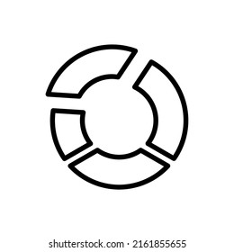 Pie Chart Icon in trendy flat style isolated on gray background. Graphic symbol for your website design, logo, app, UI. Vector illustration.