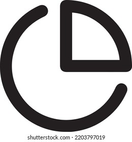 Icono de gráfico circular en estilo plano de moda aislado