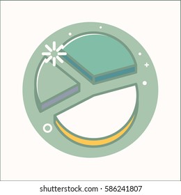 Pie Chart Icon in trendy flat style isolated on grey background. Graph symbol for your web site design, logo, app, UI. Vector illustration, EPS10.