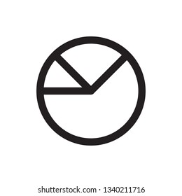 Pie chart icon in trendy outline style design. Vector graphic illustration. Pie chart for website design and user interface. Editable vector stroke. EPS 10