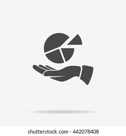 Pie chart icon. Vector concept illustration for design.