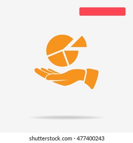 Pie chart icon. Vector concept illustration for design.