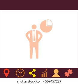 Pie chart  icon. Vector design. 