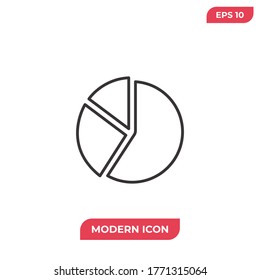 Pie chart icon vector. Diagram sign