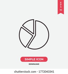 Vector de icono de gráfico circular. Signo de diagrama