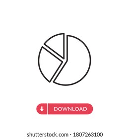 Pie chart icon vector. Diagram sign