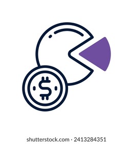 pie chart icon. vector dual tone icon for your website, mobile, presentation, and logo design.