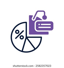 pie chart icon. vector dual tone icon for your website, mobile, presentation, and logo design.