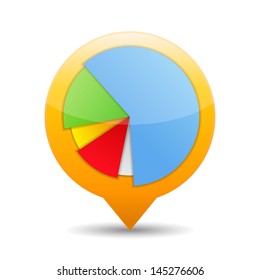 Pie chart icon, vector eps10 illustration