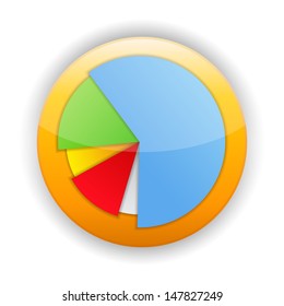 Pie chart icon, vector eps10 illustration