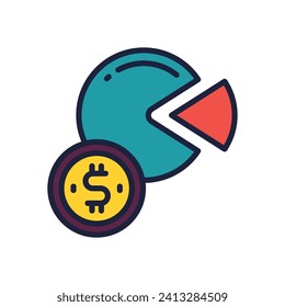 pie chart icon. vector filled color icon for your website, mobile, presentation, and logo design.