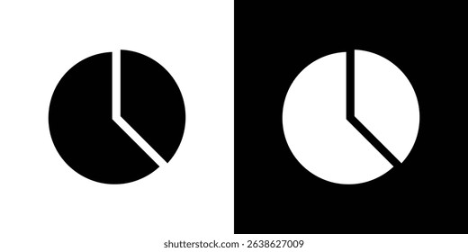 Pie chart icon Vector in flat style. Collection silhouettes