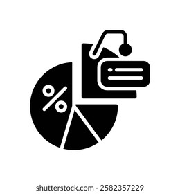 pie chart icon. vector glyh icon for your website, mobile, presentation, and logo design.