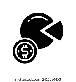 pie chart icon. vector glyph icon for your website, mobile, presentation, and logo design.