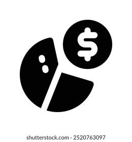 pie chart icon. vector glyph icon for your website, mobile, presentation, and logo design.