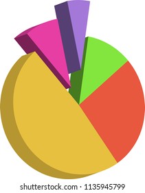 Ilustración vectorial de iconos de gráfico circular