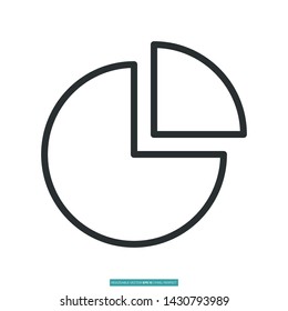 Pie Chart Icon Vector Illustration Logo Template